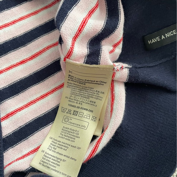 Scotch &Soda Cotton Wool Blend Striped knitted Sweater Pullover XXL BlackPink - Picture 12 of 16